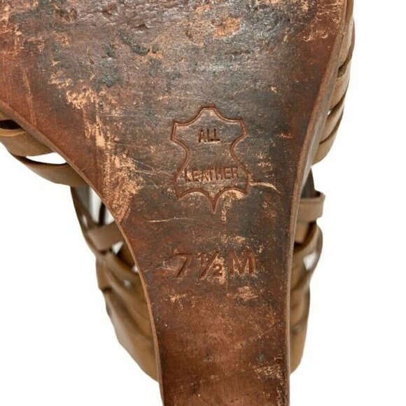 Tory Burch Platform Wedge Sandal Brown Leather 7.5 - Picture 8 of 9